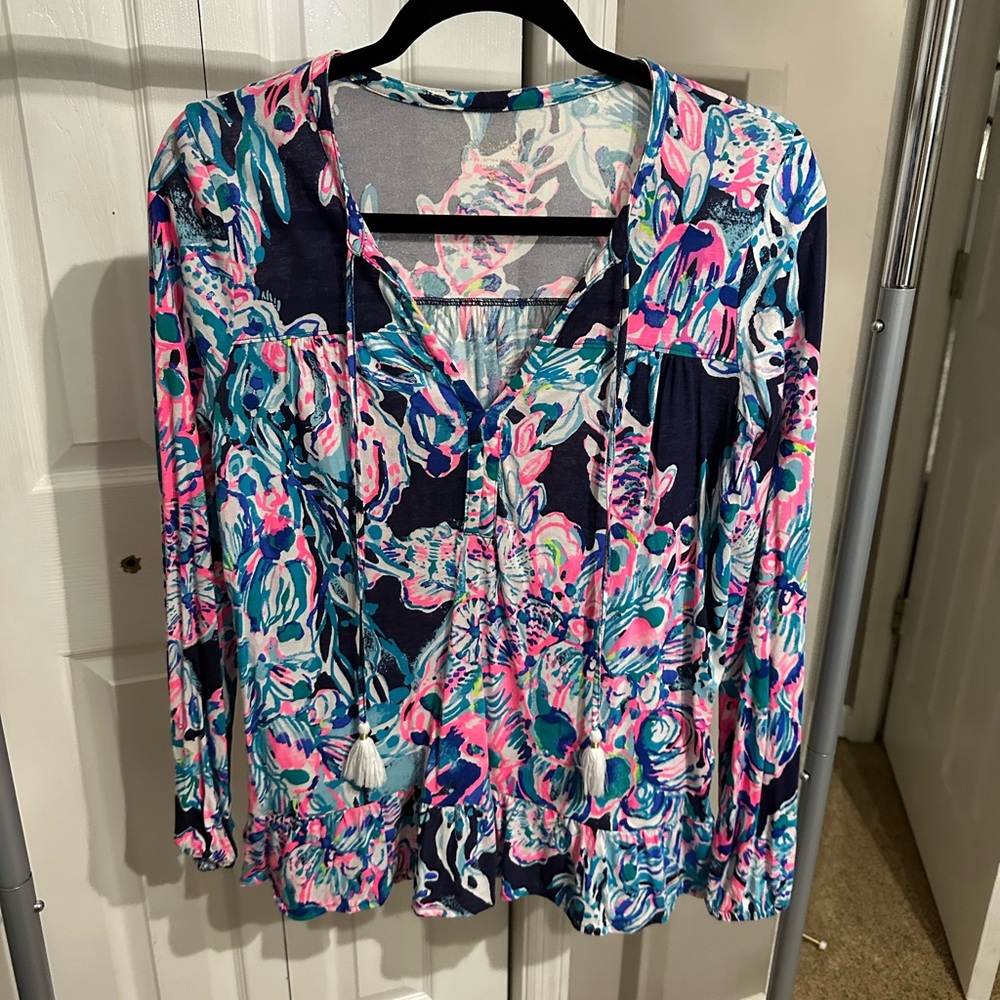 Lilly Pulitzer Daisy Knit Top Caught Up Print